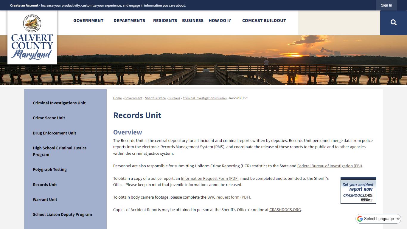 Records Unit | Calvert County, MD - Official Website